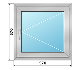 Одностворчатое окно NEWTEC 570x570