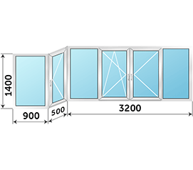 Теплое окно на лоджию KBE 4600x1400