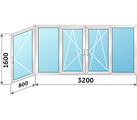 Теплое окно на балкон Rehau 4000x1600