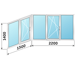 Теплое окно на балкон KBE 3500x1400