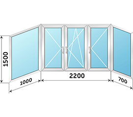 Теплое балконное окно Veka 3900x1500