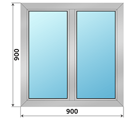 Двухстворчатое окно NEWTEC 900x900